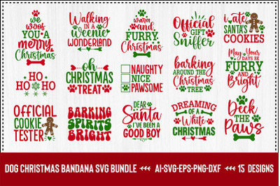 Dog Christmas Bandana SVG Bundle