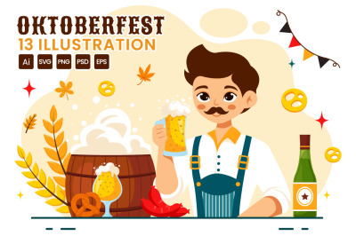 13 Oktoberfest Beer Festival Illustration