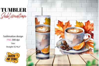 Fall tumbler wrap. Fall coffee sublimation. Coffee tumbler