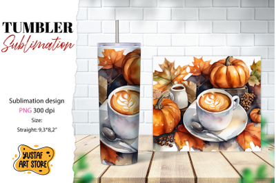 Fall tumbler wrap. Fall coffee sublimation. Coffee tumbler