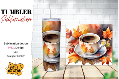 Fall tumbler wrap. Fall coffee sublimation. Coffee tumbler