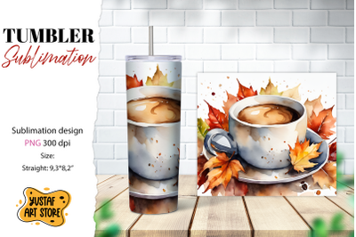 Fall tumbler wrap. Fall coffee sublimation. Coffee tumbler