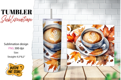 Fall tumbler wrap. Fall coffee sublimation. Coffee tumbler