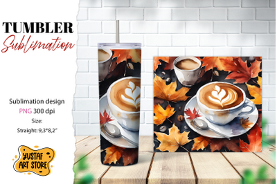 Fall tumbler wrap. Fall coffee sublimation. Coffee tumbler