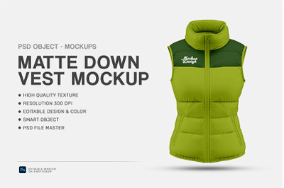 Matte Down Vest Mockup