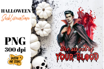 Retro Halloween sublimation design. Vampire sublimation.