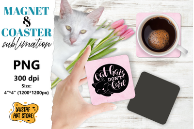 Cat magnet sublimation&2F;Cat coaster sublimation