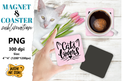 Cat magnet sublimation&2F;Cat coaster sublimation