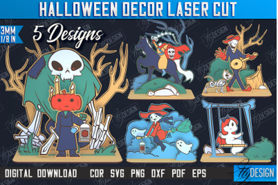 Halloween Decor Bundle| 3D Halloween Scene | Multilayered Designs |CNC