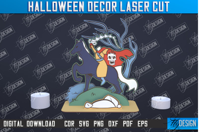 Halloween Decor | 3D Halloween Scene | Multilayered Design | CNC File