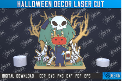 Halloween Decor | 3D Halloween Scene | Multilayered Design | CNC File