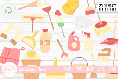 Cleaning Tool Clipart Illustration Bundle