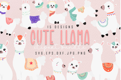 Cute Llama Clipart SVG Bundle