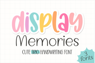 Display Memories - Cute Trio font for planner