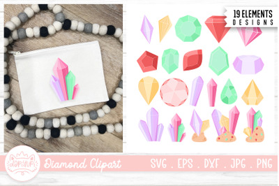 Crystal Stone Illustration | Gemstone Clipart Bundle