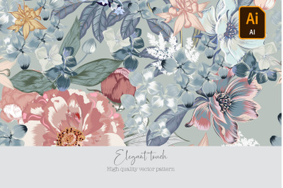 Floral vintage seamless pattern