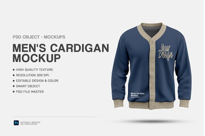 Men&amp;&23;039;s Cardigan Mockup