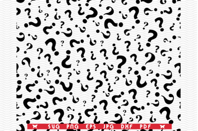 SVG Question Mark, Seamless Pattern, Digital clipart