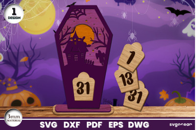 Halloween Coffin Countdown Calendar