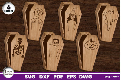 Halloween Coffin Gift Boxes Laser Cut