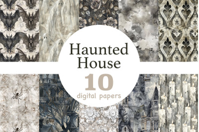 Haunted House Digital Paper | Halloween Pattern Bundle