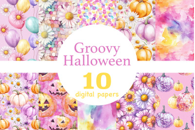 Groovy Halloween Paper | Boho Seamless Pattern