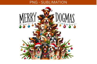 Merry Dogmas Transparent Christmas Animal, PNG Digital Download for Cr