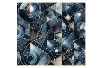 Abstract geometric design in deep navy and midnight blue