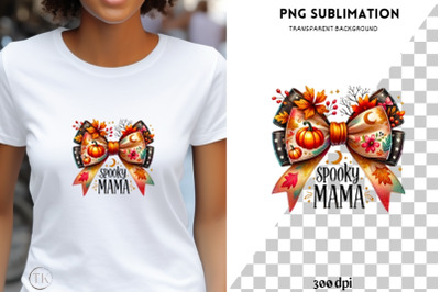 Spooky Mama PNG Digital Print, Sublimation Designs for T-shirts &amp; Card