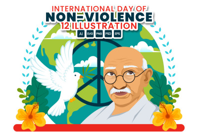 12 International Day of Non-Violence Illustration