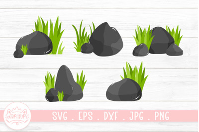 Rock And Grass Clipart Bundle