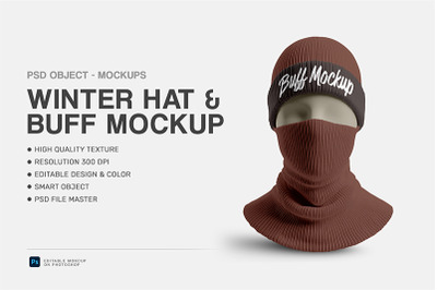 Winter Hat &amp;amp; Buff Mockup