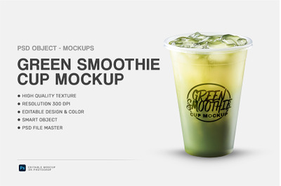 Green Smoothie Cup Mockup