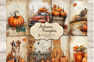 Autumn Junk Journal Pages | Pumpkin Printable Paper