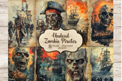 Zombie Pirates Junk Journal Page | Scary Halloween Printable