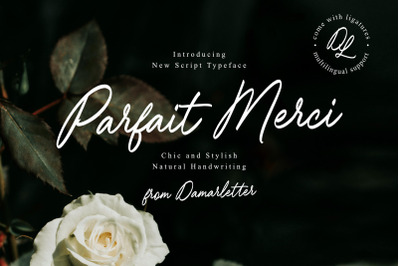 Parfait Merci handwriting script