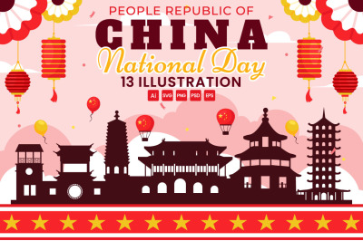 13 People&#039;s Republic of China Illustration