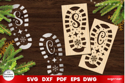 Santa Footsteps Stencil Laser Cut