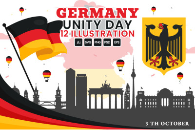 12 German Unity Day Illustration