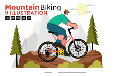 9 Mountain Biking Illustration