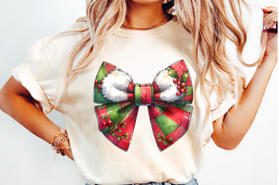 Christmas Girly png&2C; Coquette Bow png&2C; Aesthetic png&2C; Retro Christmas&2C;