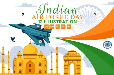 12 Indian Air Force Day Illustration