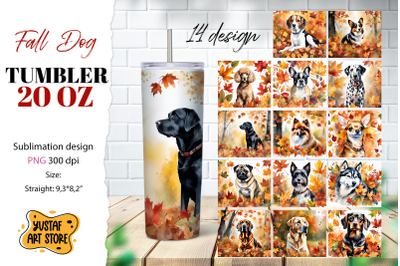 Fall tumbler bundle. Fall dog sublimation 14 design