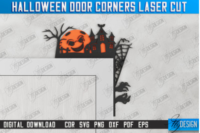 Halloween Door Corners | Door Sign | Porch Decorating | Wall Dcor |CNC