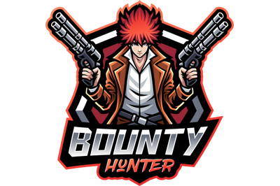 Bounty hunter esport mascot logo design