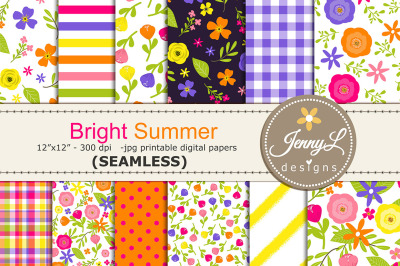 Summer SEAMLESS Printable Digital Papers