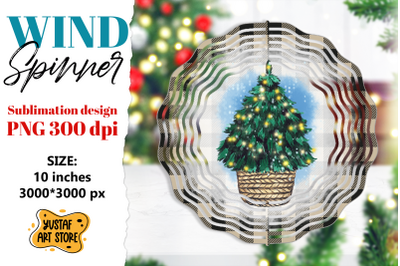 Christmas wind spinner. Christmas tree sublimation