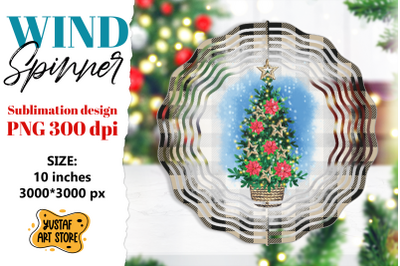 Christmas wind spinner. Christmas tree sublimation