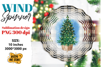 Christmas wind spinner. Christmas tree sublimation