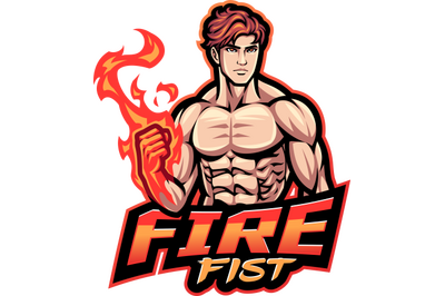 Fire fist esport mascot logo design